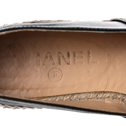 Chanel Lambskin CC Espadrilles 37 Black 8 of 9