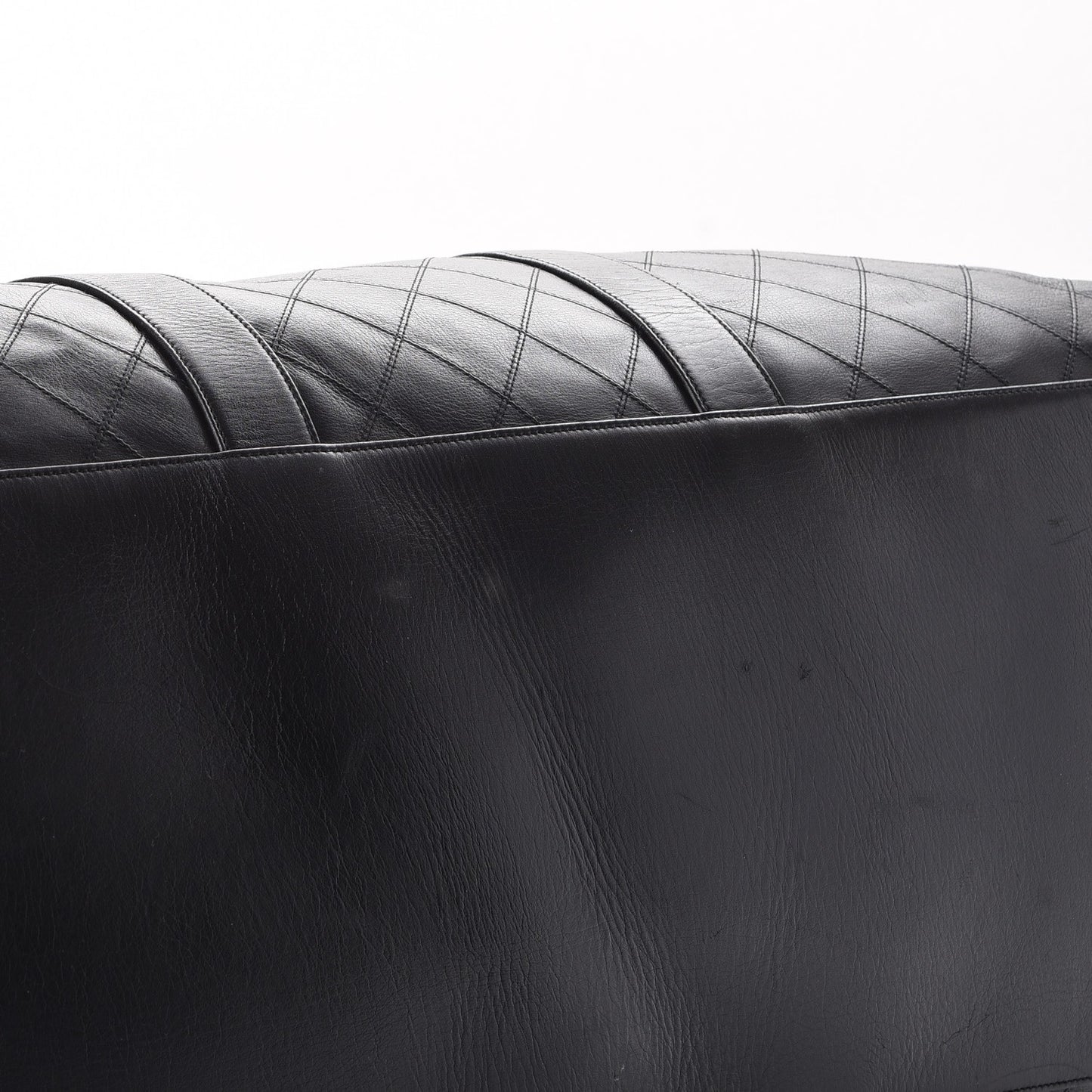 Calfskin Stitched Duffel Bag Black