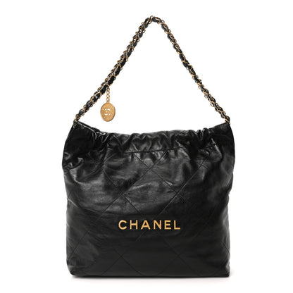 Chanel Shiny Calfskin Quilted Small Chanel 22 Black 1 of 11