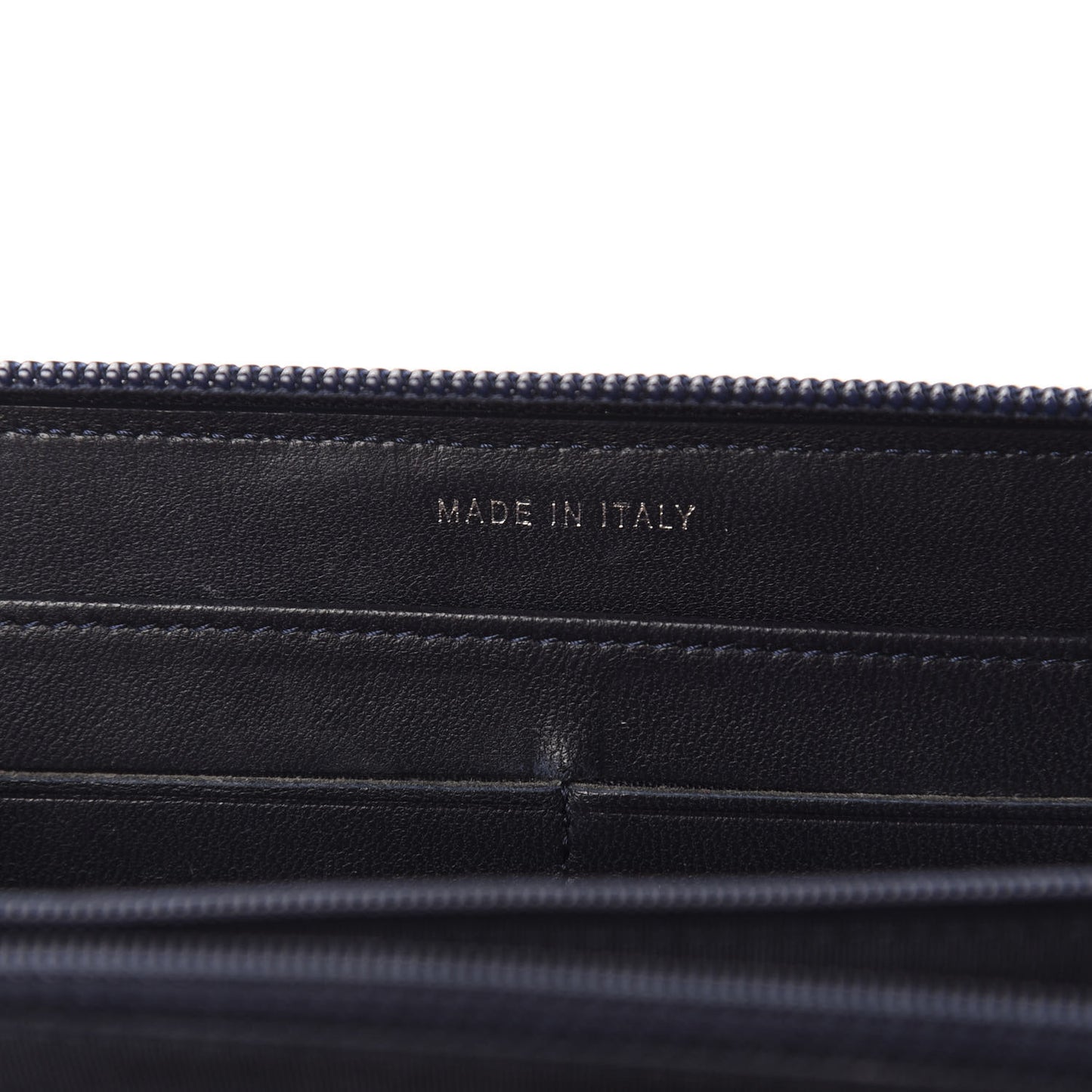 Lambskin Quilted Boy Zip Around Wallet Navy