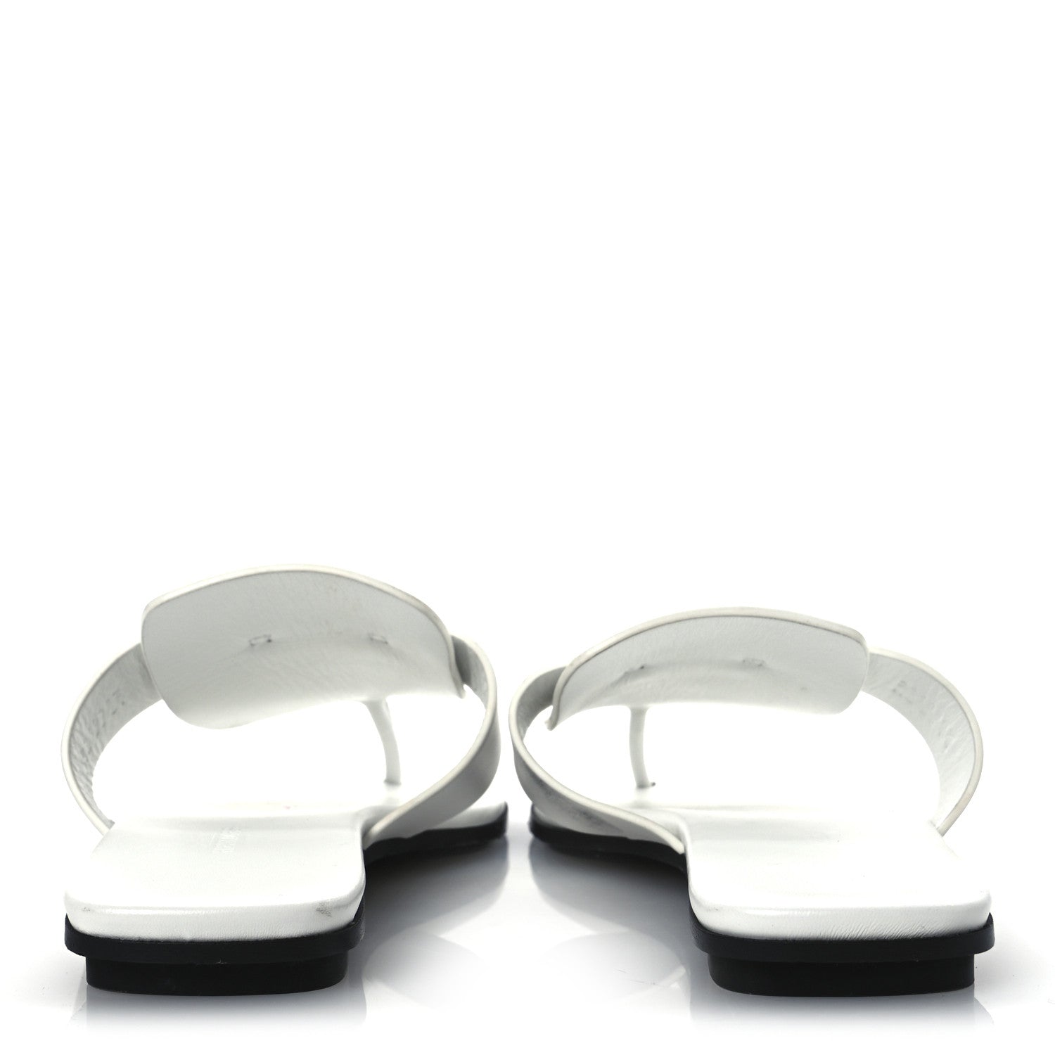 Hermes Calfskin Womens Galerie Sandals 37.5 White 6 of 13
