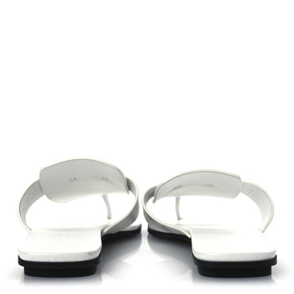 Hermes Calfskin Womens Galerie Sandals 37.5 White 6 of 13