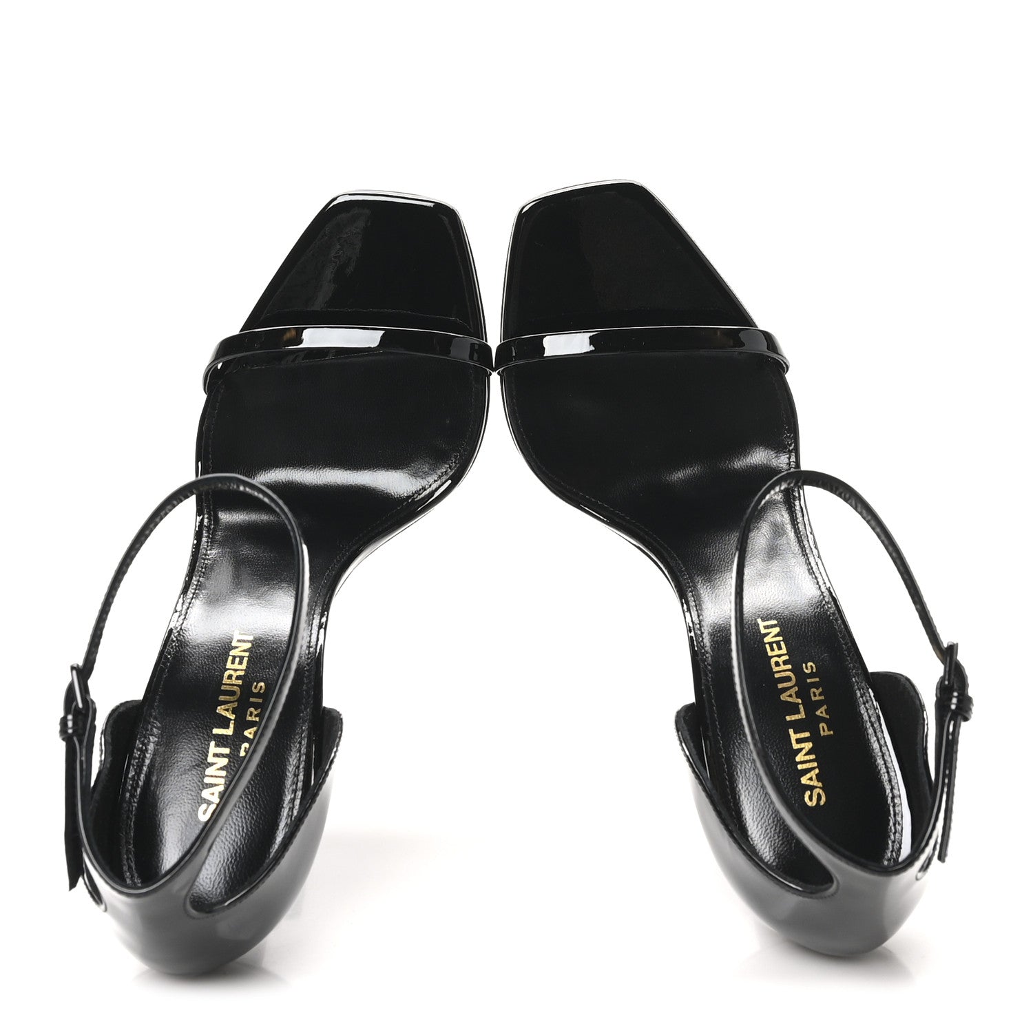 Saint Laurent Patent Calfskin Opyum 110 Sandals 37 Black 2 of 9