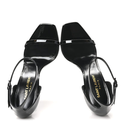 Saint Laurent Patent Calfskin Opyum 110 Sandals 37 Black 2 of 9