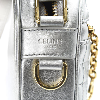 Celine Laminated Calfskin Quilted Small C Charm Bag Silver 7 of 10