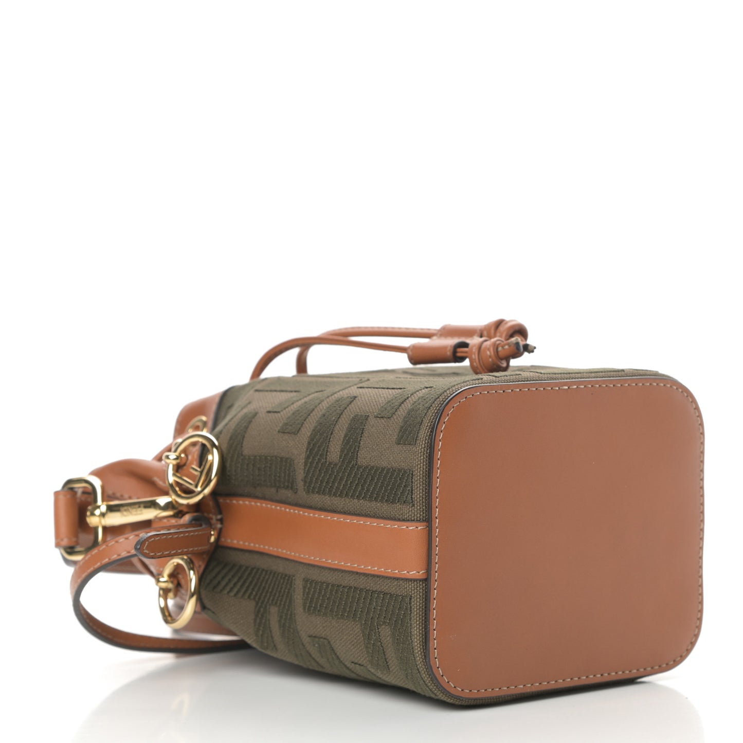 Canvas Vitello King F is Fendi FF Embroidered Mini Mon Tresor Bucket Bag Amazzonia Cuoio