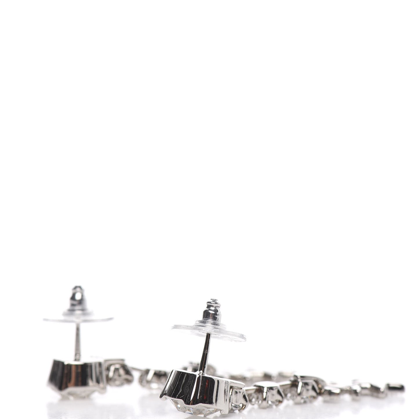 Crystal Starfall Drop CC Earrings Silver