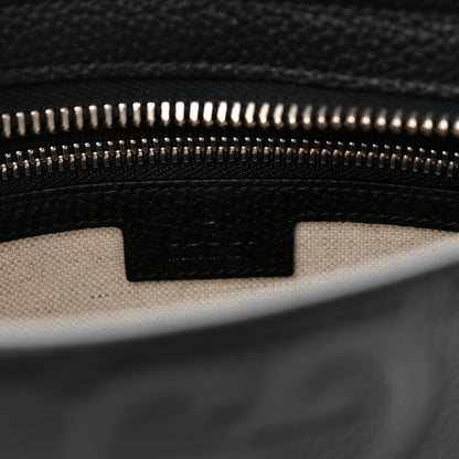 Gucci Piuma Calfskin Jumbo GG Embossed Medium Messenger Bag Black 6 of 9