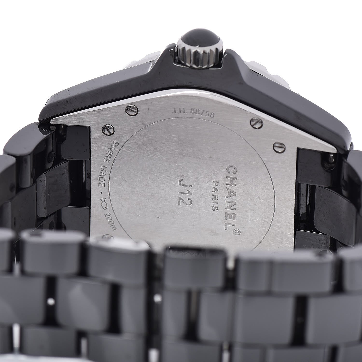 Chanel Stainless Steel Ceramic Emerald 38mm J12 Automatic Watch Black 5 of 5