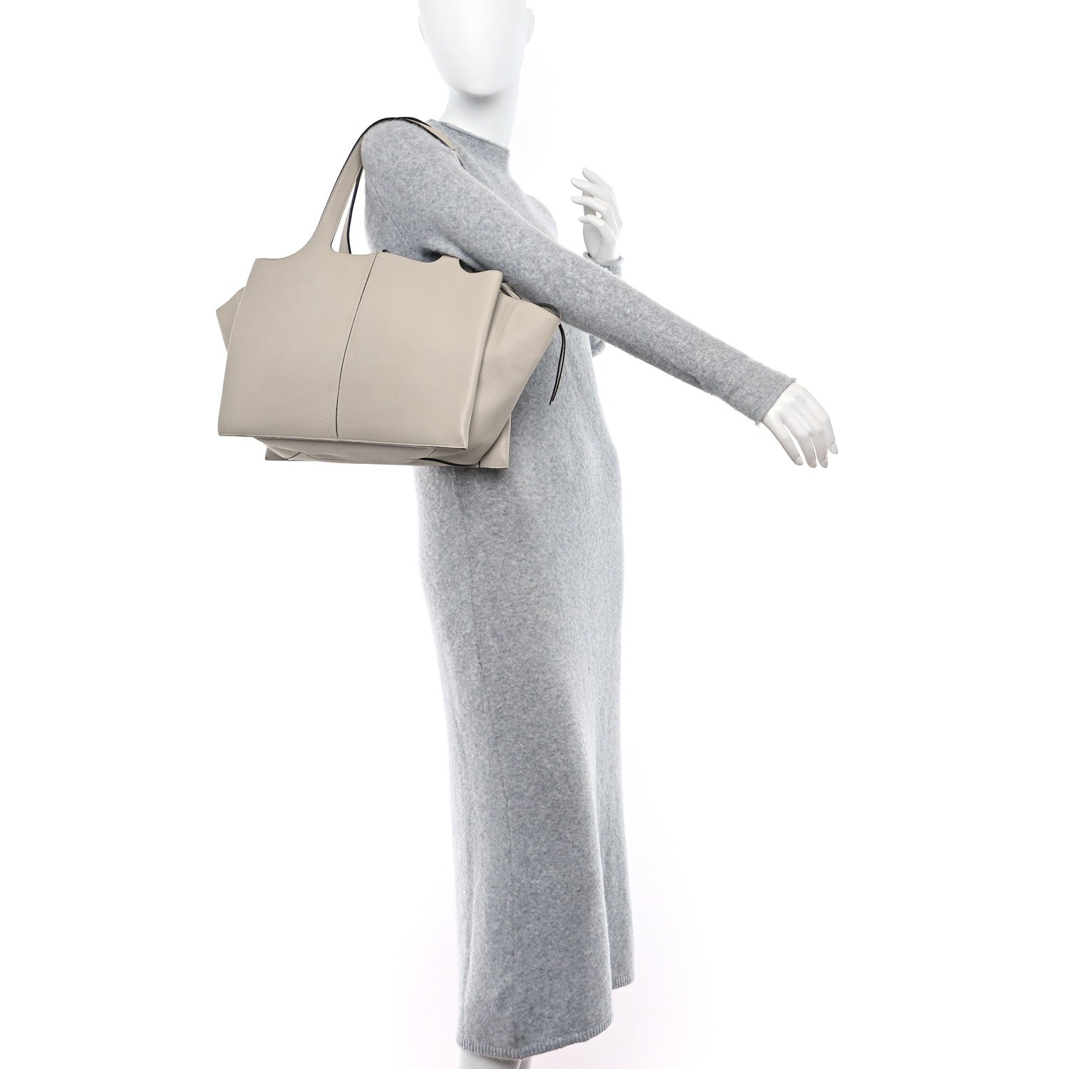 Celine Baby Grained Calfskin Medium Tri-Fold Bag Dune 2 of 8
