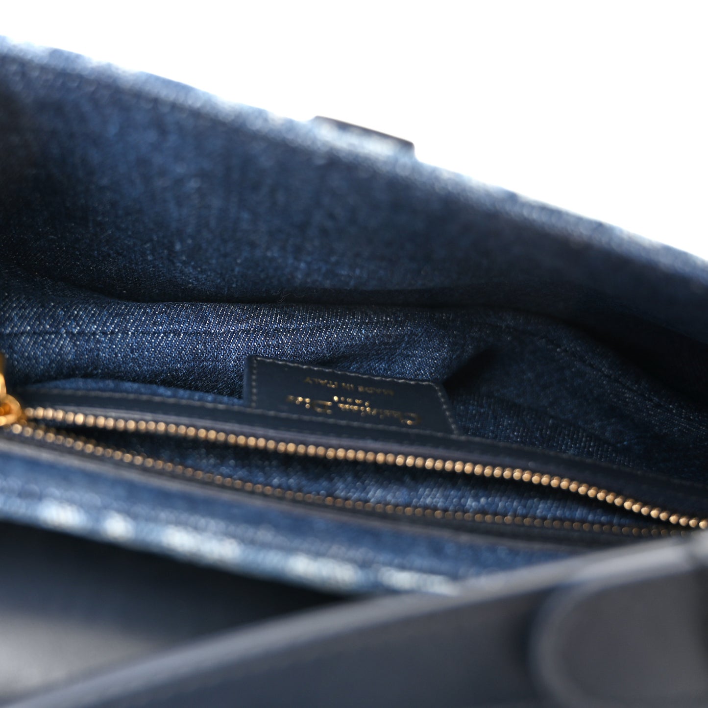 Denim Oblique Jacquard Saddle Bag Blue