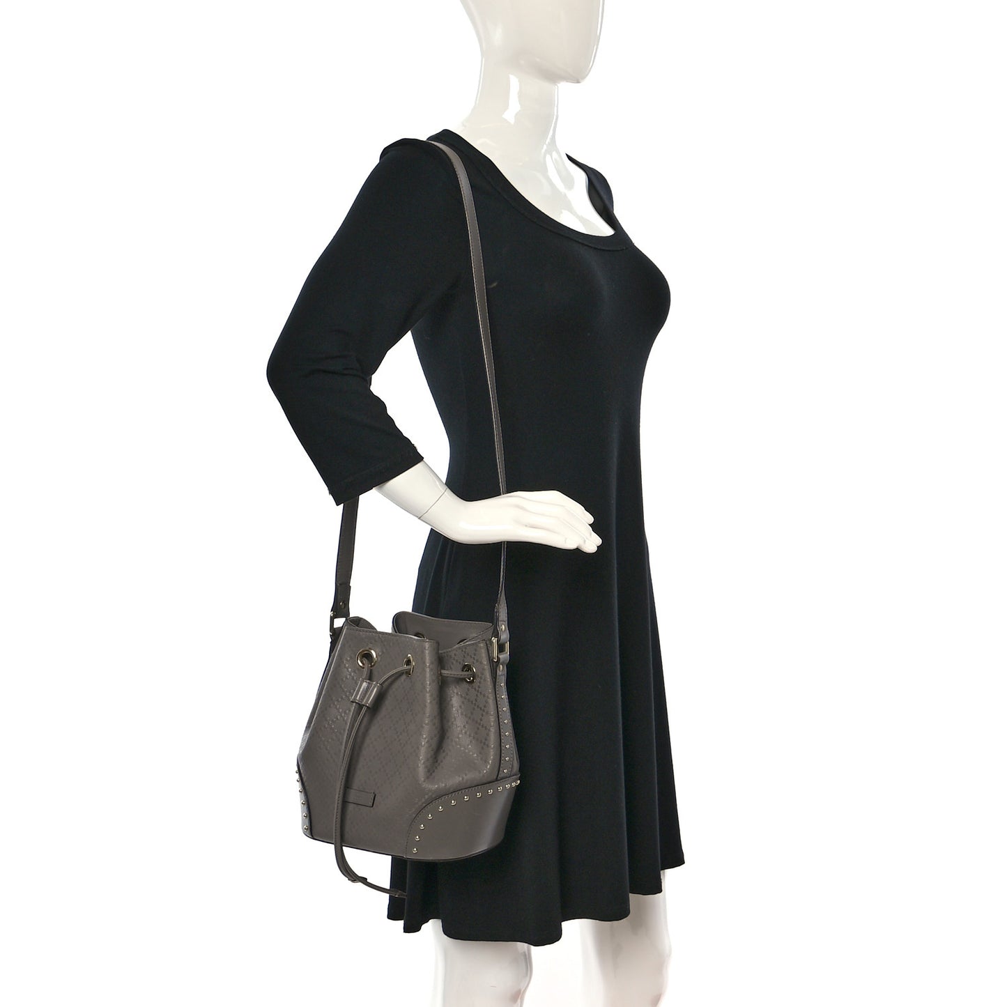 Bright Diamante Studded Small Bucket Bag Loess