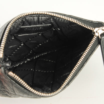 Chanel Woven Lambskin Quilted Cosmetic Pouch Black 7 of 9