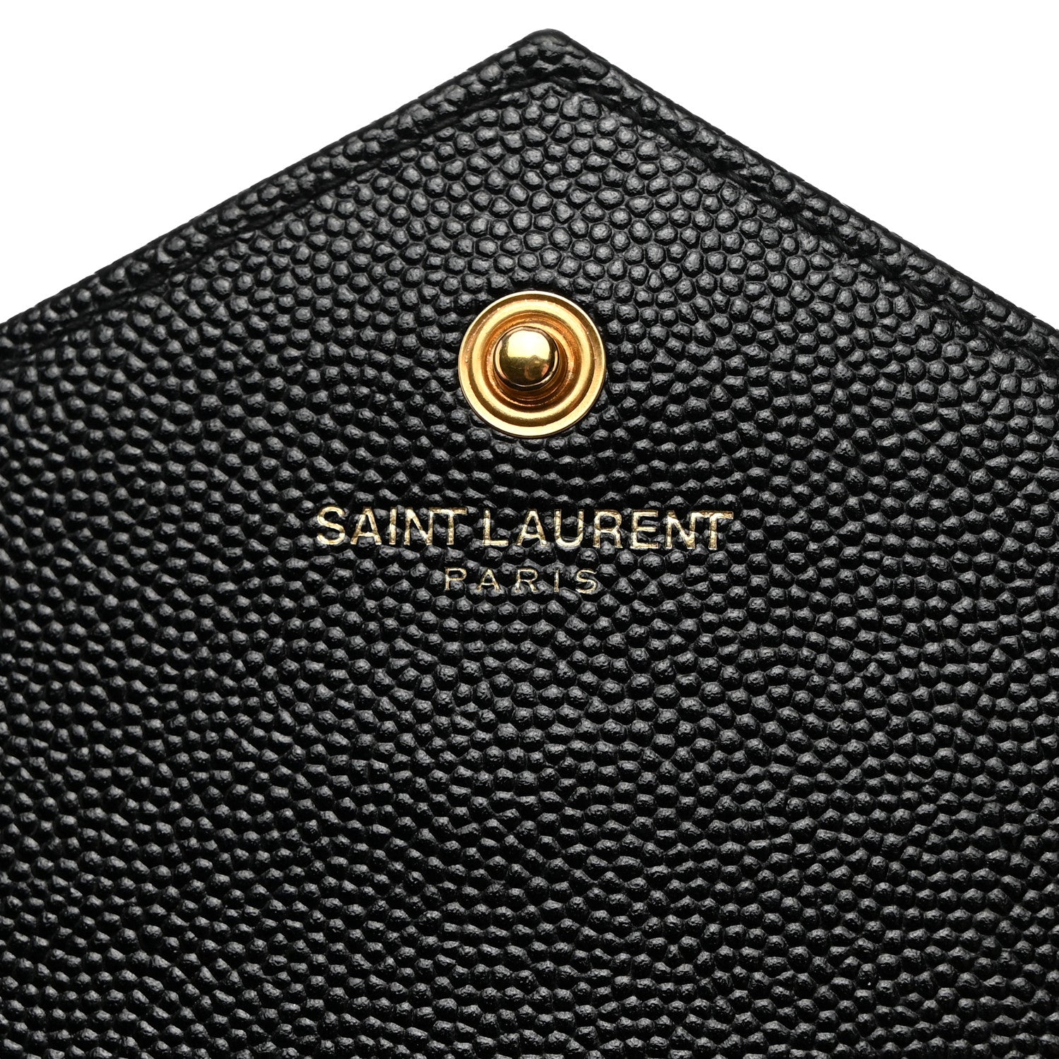 Saint Laurent Grain De Poudre Matelasse Chevron Monogram Chain Wallet Black 6 of 10