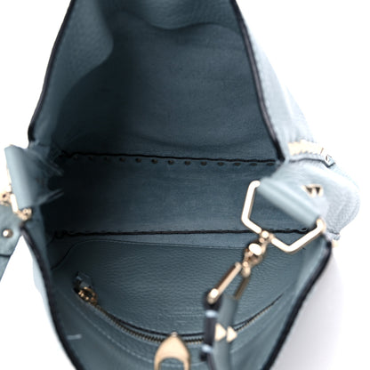 Valentino Garavani Pebbled Calfskin Small Rockstud Flip-Lock Messenger Bag Light Blue 5 of 15