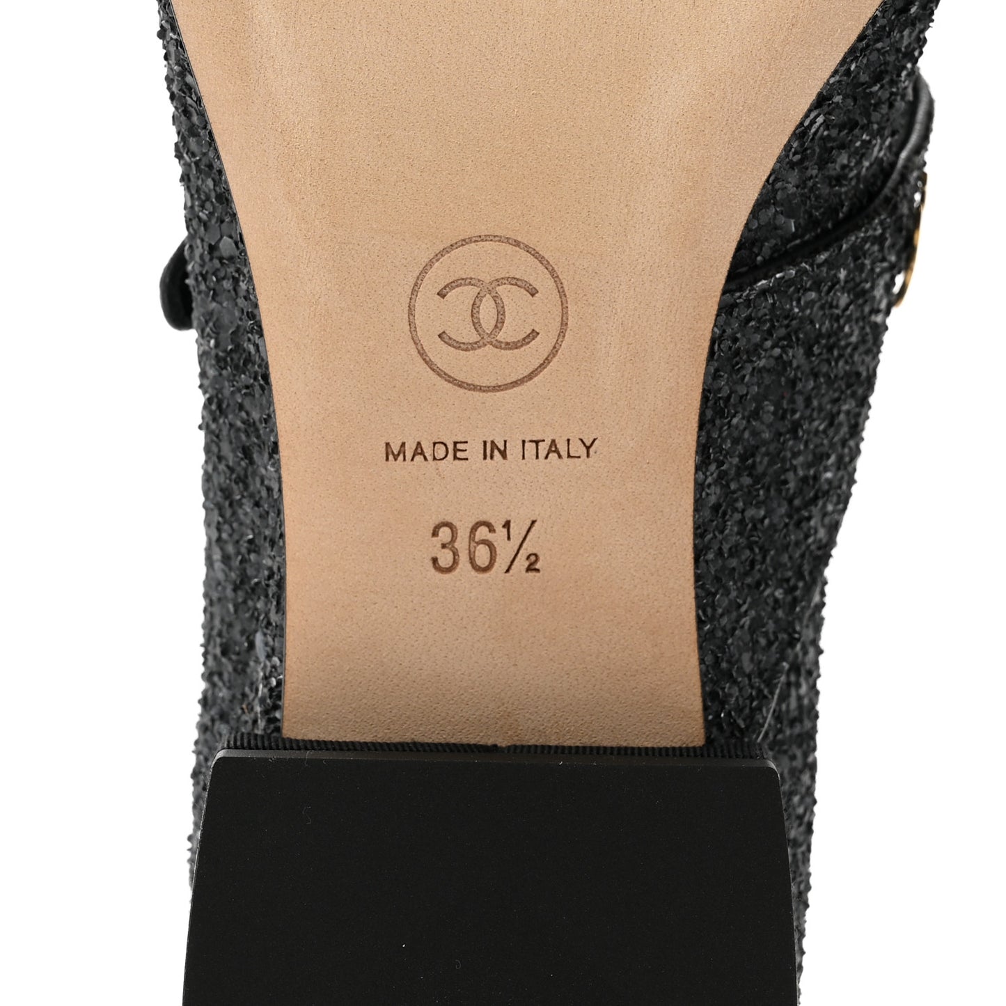 Glitter Grosgrain Cap Toe Mary Jane Flats 36.5 Gray