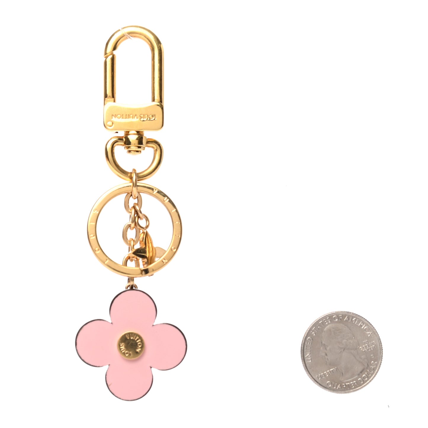 Monogram Blooming Flowers BB Bag Charm Key Holder Pink