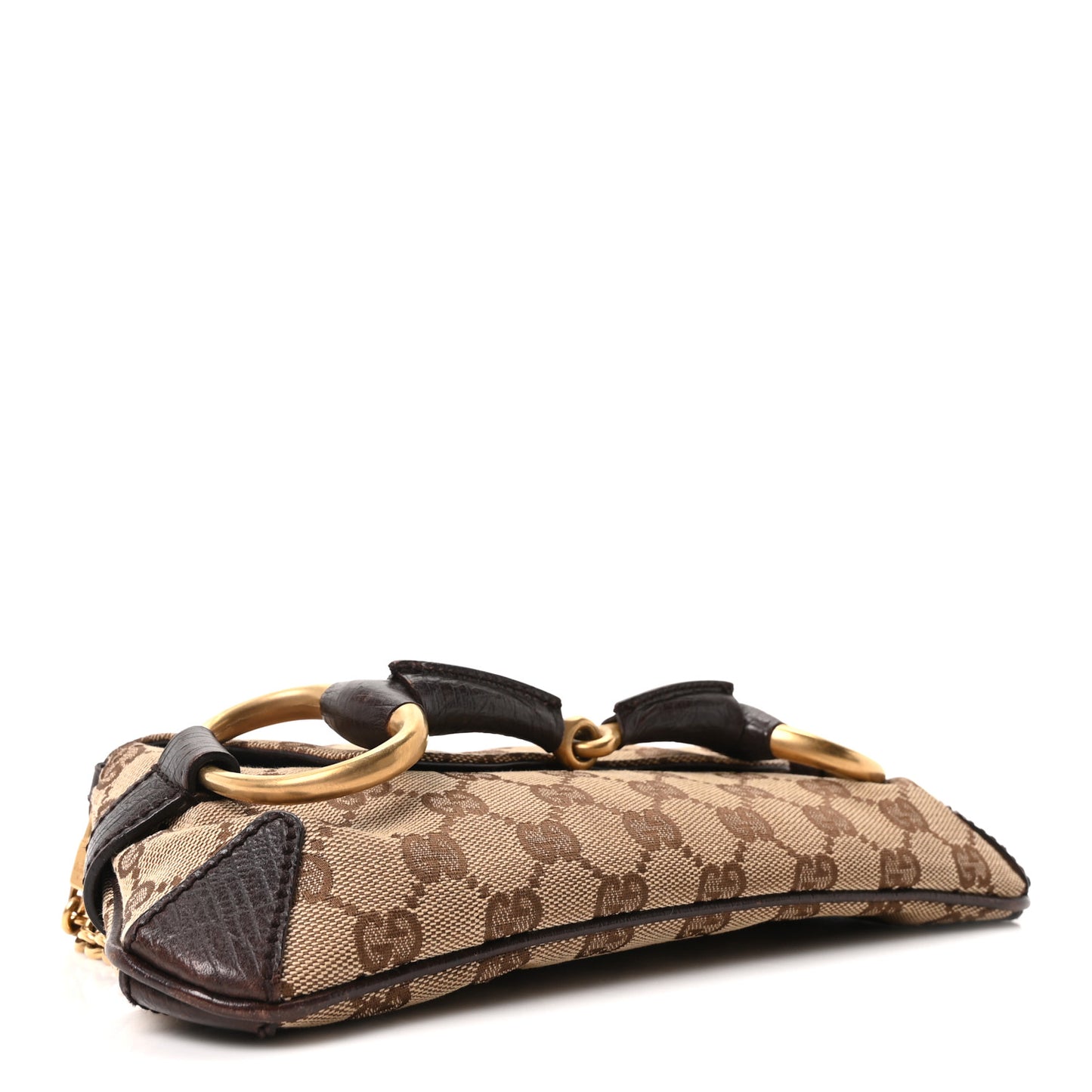 Monogram Horsebit Clutch Dark Brown