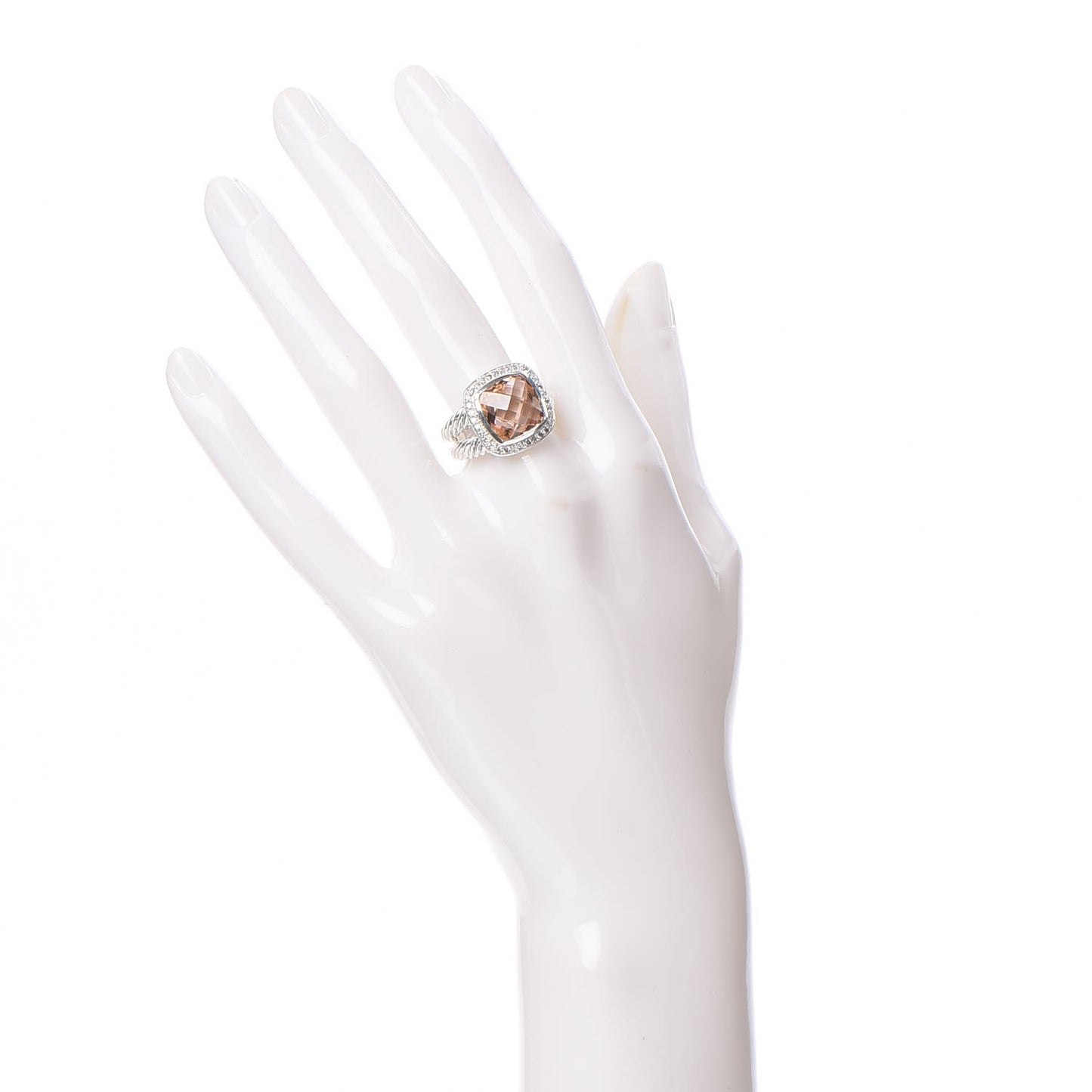 Sterling Silver Diamond Morganite 11mm Albion Ring 54 7
