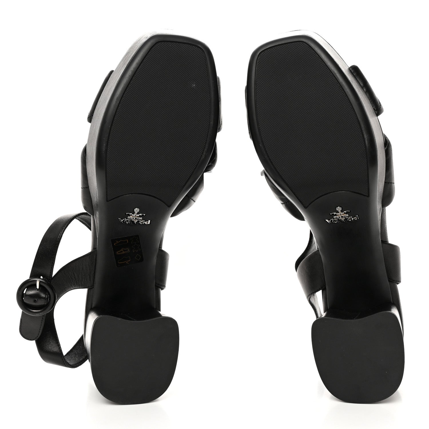 Prada Nappa Logo Quilted Crisscross Platform 20/65mm Sandals 40 Black 5 of 12