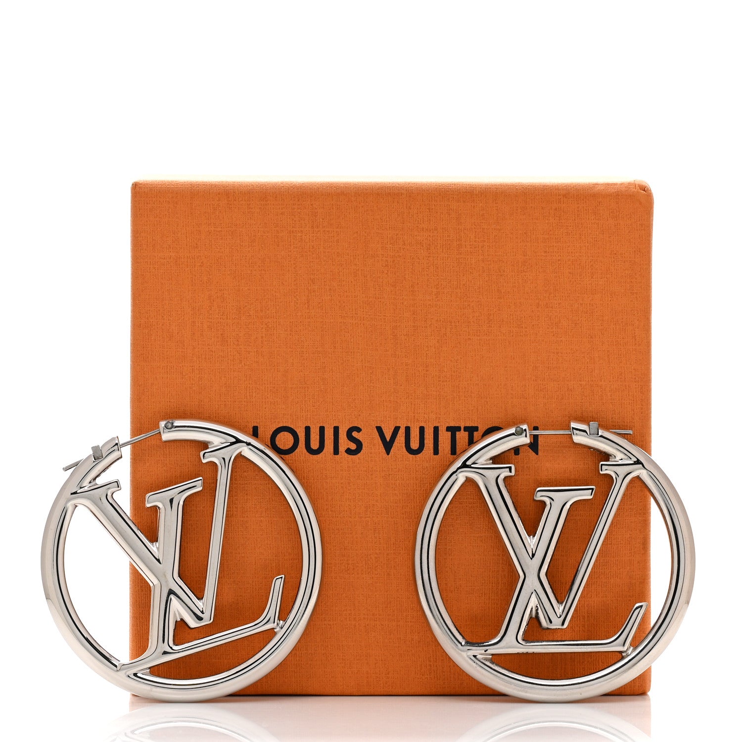 Louis Vuitton Palladium Louise Hoop Earrings Silver 5 of 5