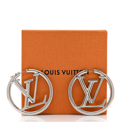 Louis Vuitton Palladium Louise Hoop Earrings Silver 5 of 5