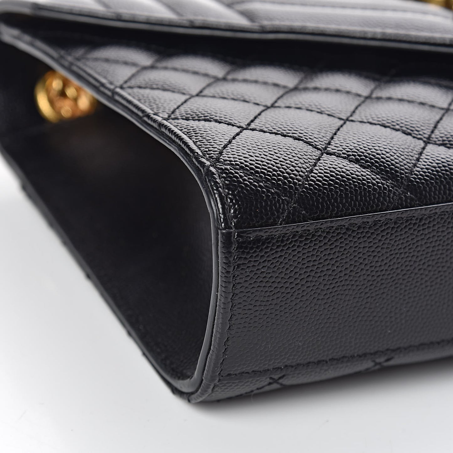 Grain De Poudre Textured Mixed Matelasse Triquilt Medium Monogram Satchel Black