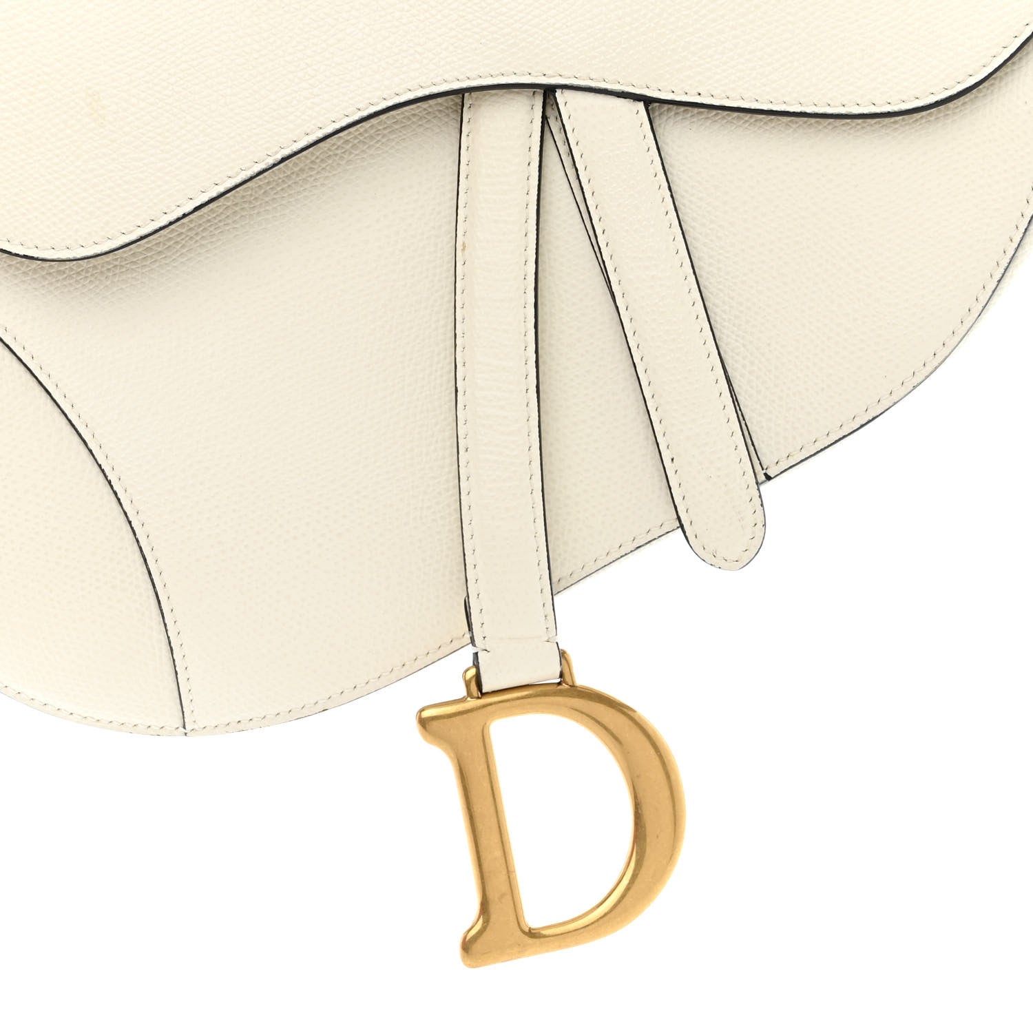 Christian Dior Grained Calfskin Saddle Bag White 9 of 11