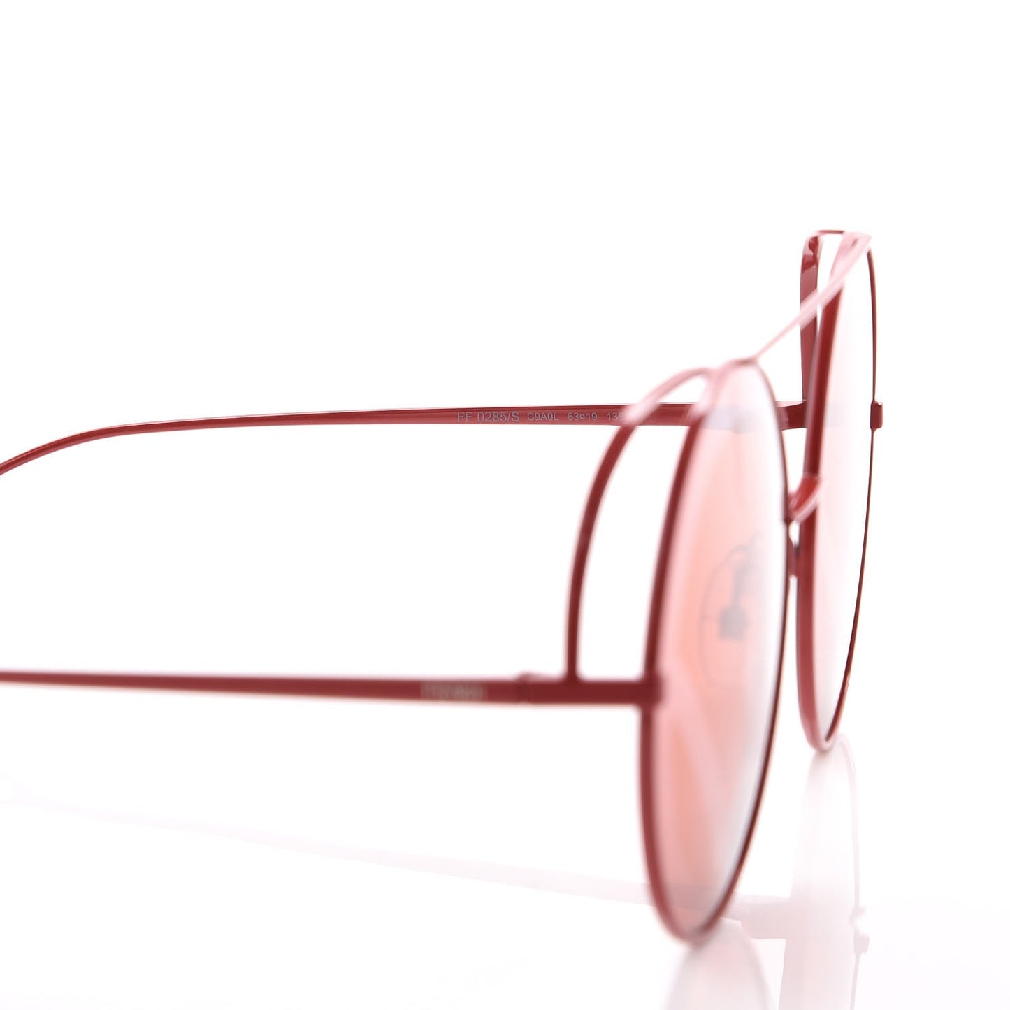 Metal F is Fendi Printed Run Away Round Frame Sunglasses FF 0285/S Red