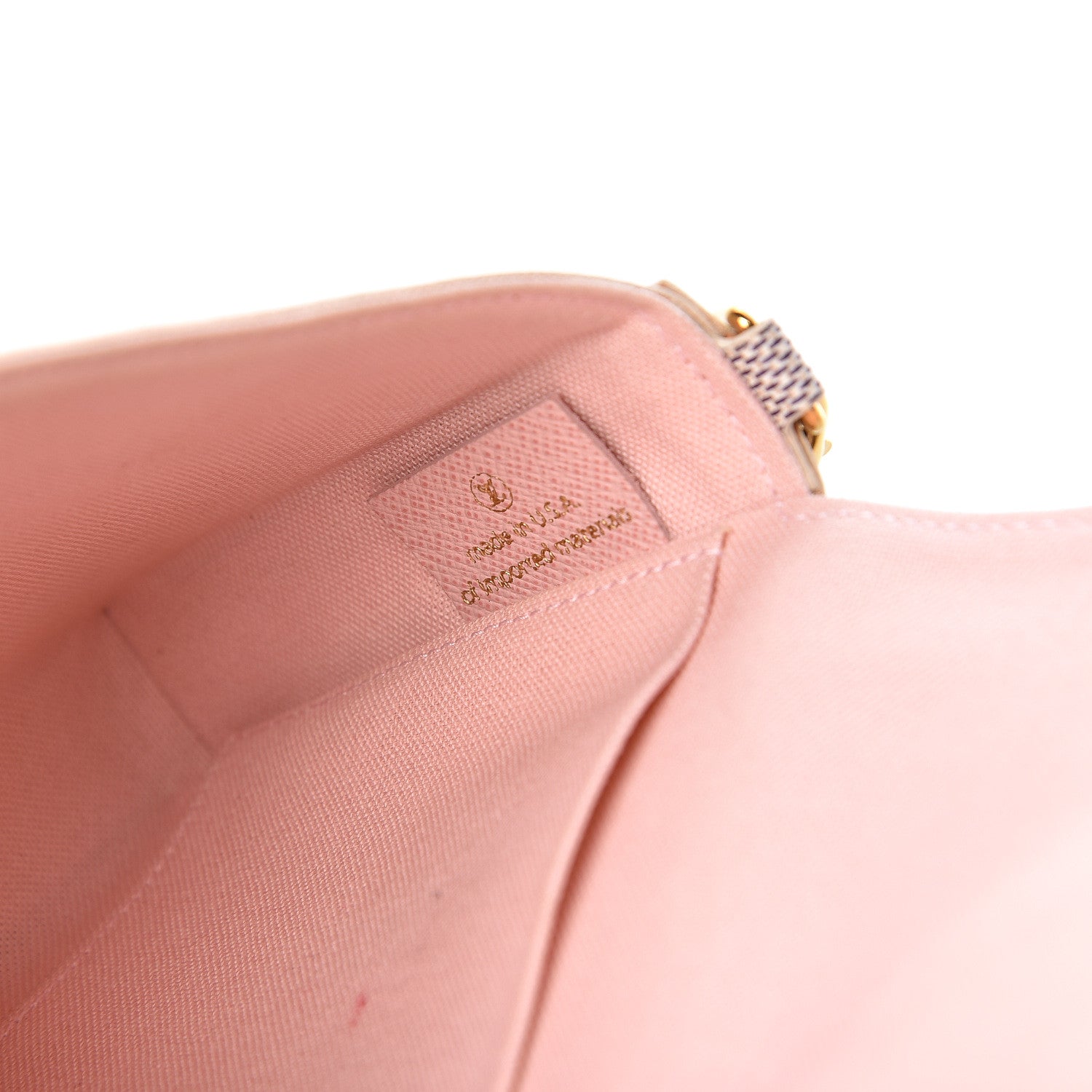 Louis Vuitton Damier Azur Pochette Felicie Chain Wallet Rose Ballerine 9 of 13