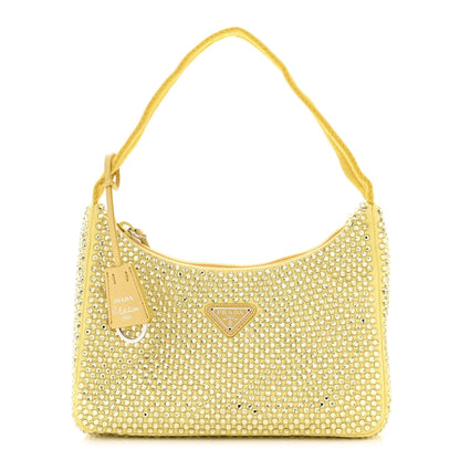 Prada Satin Crystal Mini Re-Edition 2000 Bag Ananas 1 of 11