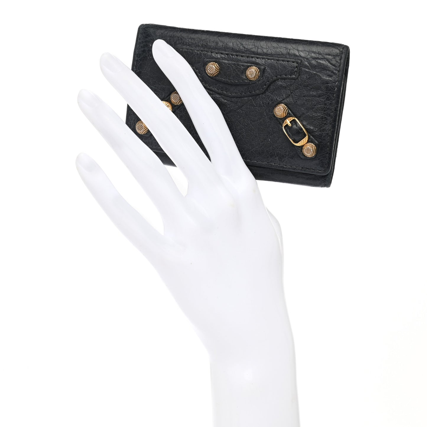 Agneau Giant 12 Gold Hardware Osaka Key Holder Black