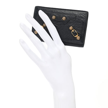Balenciaga Agneau Giant 12 Gold Hardware Osaka Key Holder Black 2 of 13