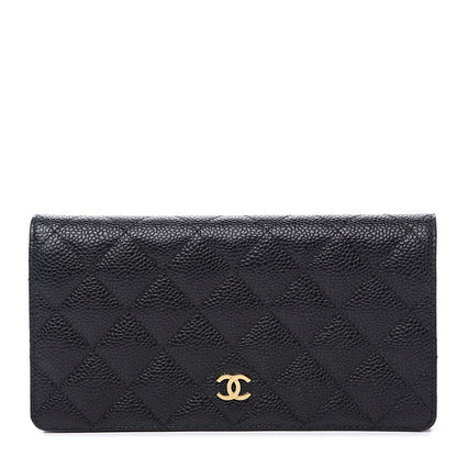 Chanel Caviar Quilted Yen Wallet Black 1 of 10