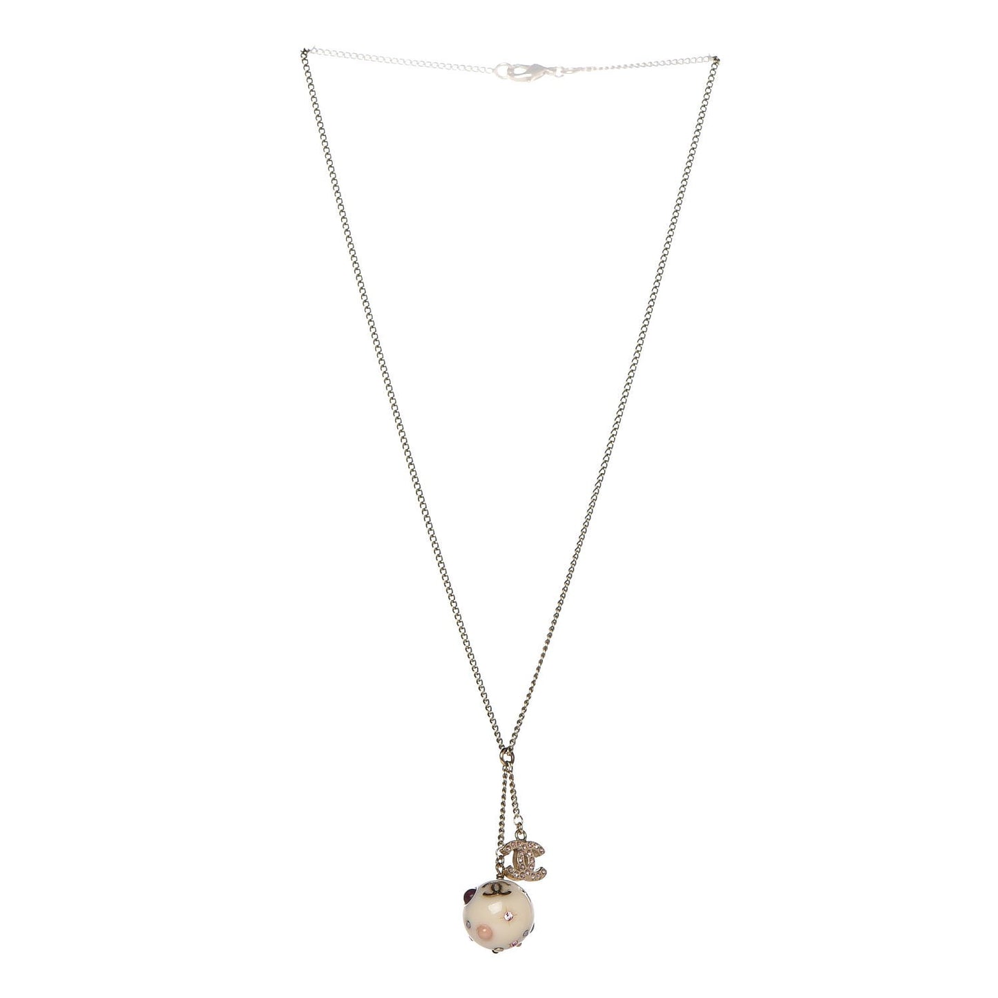 Crystal CC Ball Necklace Gold