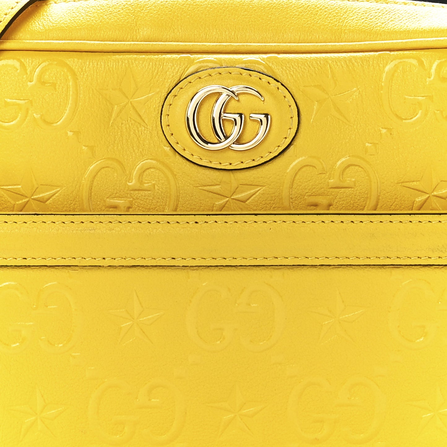 Wonka Grain Calfskin GG Monogram Star Embossed Small GG Shoulder Bag Stone Topaz