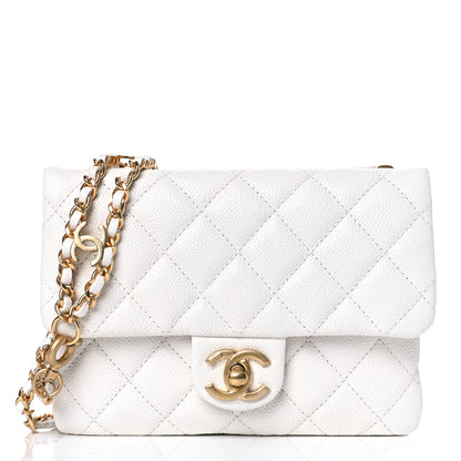 Chanel Shiny Caviar Pick Me Up Flap Belt Bag White 1 of 10