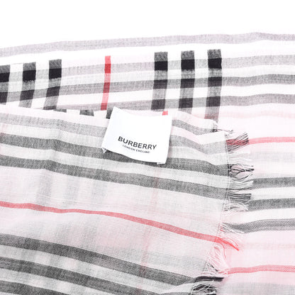 Burberry Wool Silk Gauze Vintage Check Scarf Alabaster Pink 9 of 9