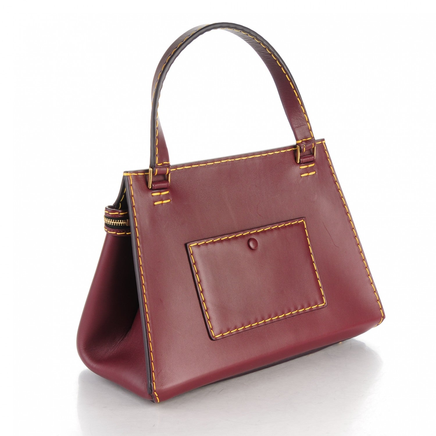 Celine Smooth Calfskin Small Edge Shoulder Bag Burgundy 3 of 7