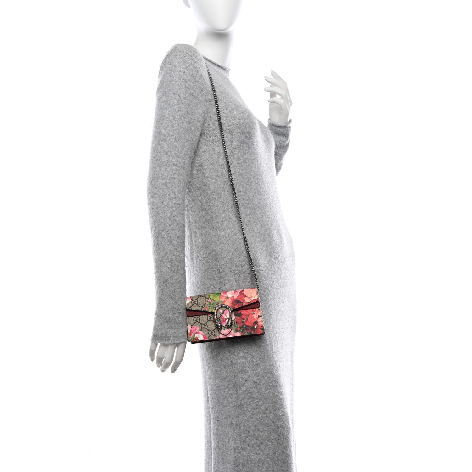 Gucci GG Supreme Monogram Blooms Super Mini Dionysus Shoulder Bag Beige Multicolor Dry Rose 2 of 10