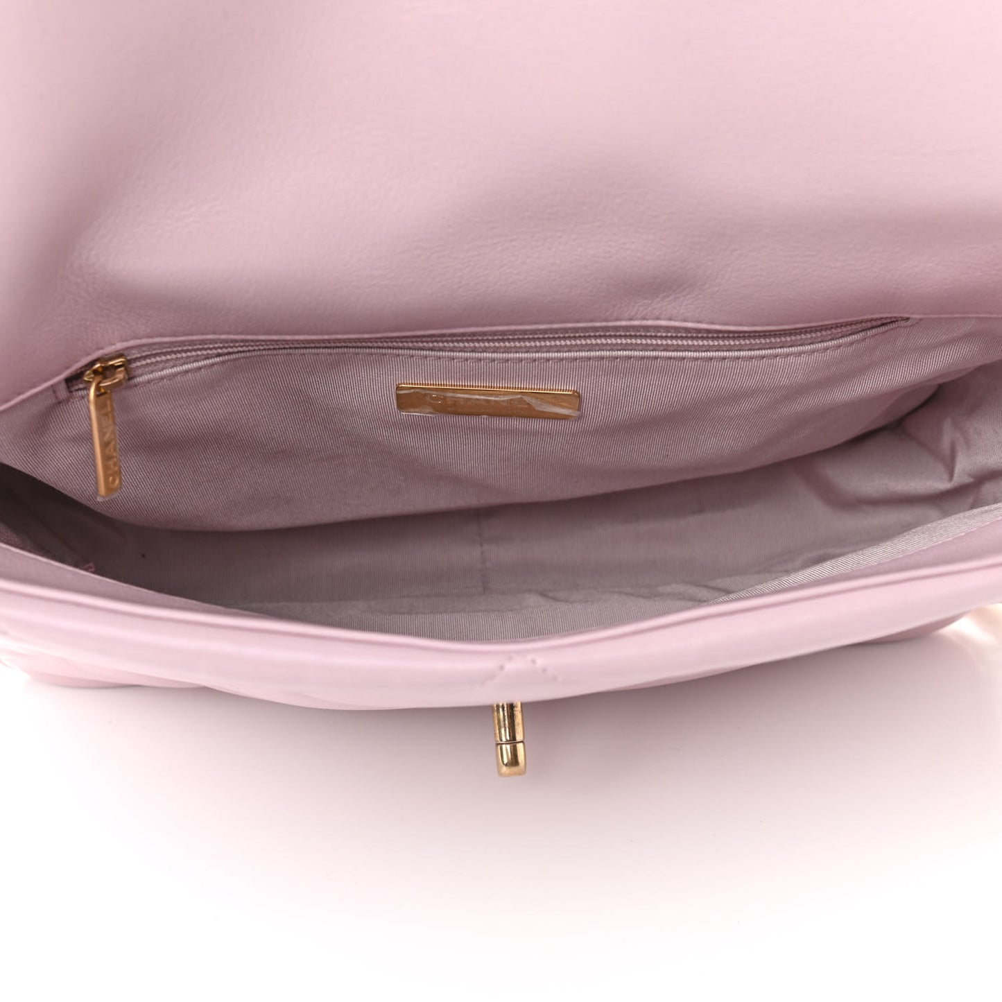 Lambskin Quilted Large Chanel 19 Flap Light Pink