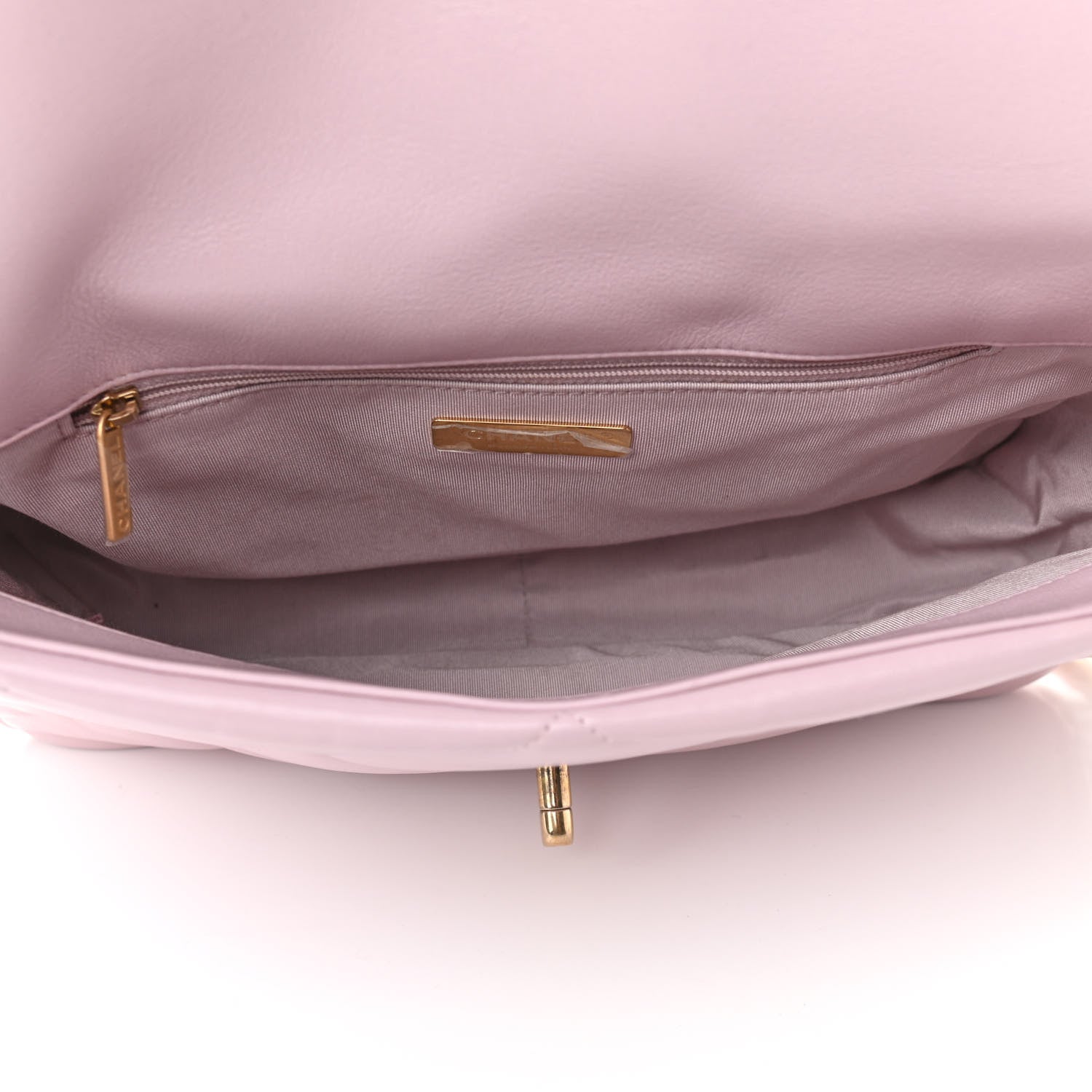 Chanel Lambskin Quilted Large Chanel 19 Flap Light Pink 5 of 10