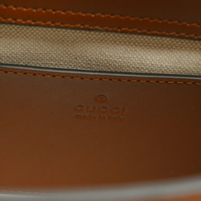 Gucci New Canvas Charisma Calfskin Crystal GG Monogram Mini Diana Tote Bag Camel Ebony 6 of 10