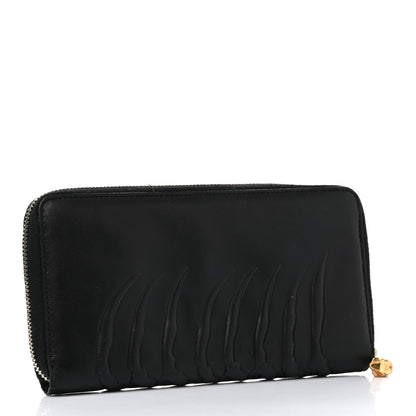 Alexander McQueen Embossed Calfskin Rib Cage Zip Around Wallet Black 3 of 8