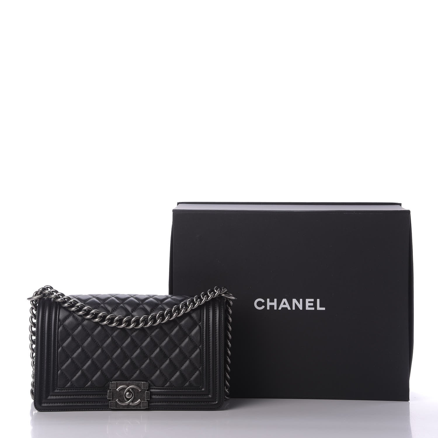 Chanel Calfskin Quilted Medium Boy Flap Black 10 of 10