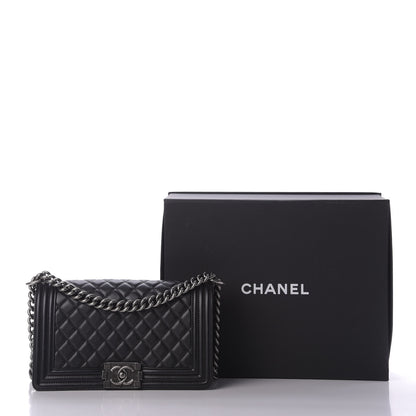 Chanel Calfskin Quilted Medium Boy Flap Black 10 of 10