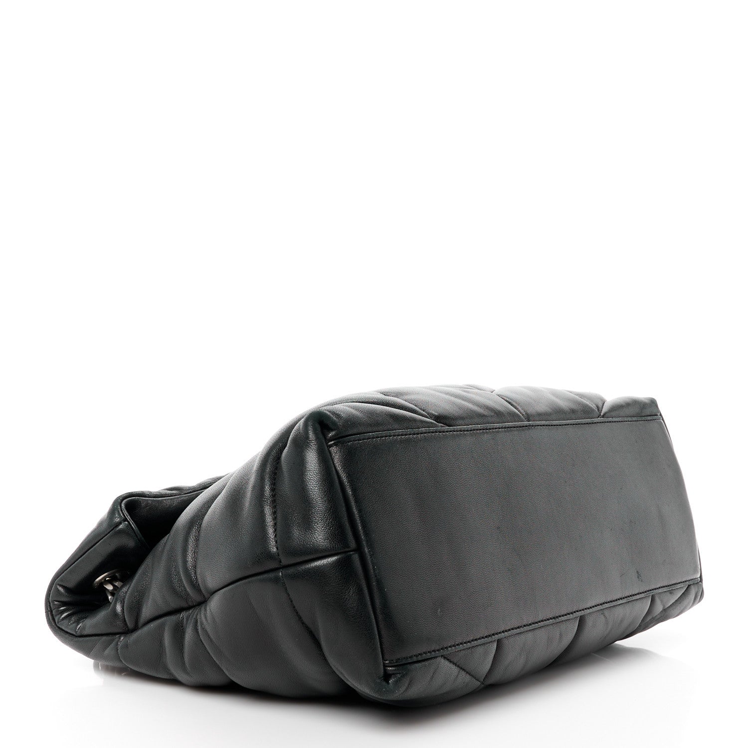 Saint Laurent Lambskin Quilted Medium Loulou Puffer Monogram Chain Satchel Black 5 of 12