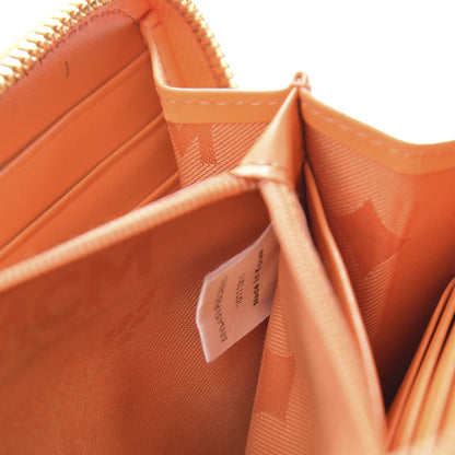 MCM Visetos Striped Zip Around Wallet Beige Orange 7 of 12