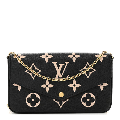 Louis Vuitton Empreinte Monogram Giant Felicie Pochette Black Beige 1 of 12