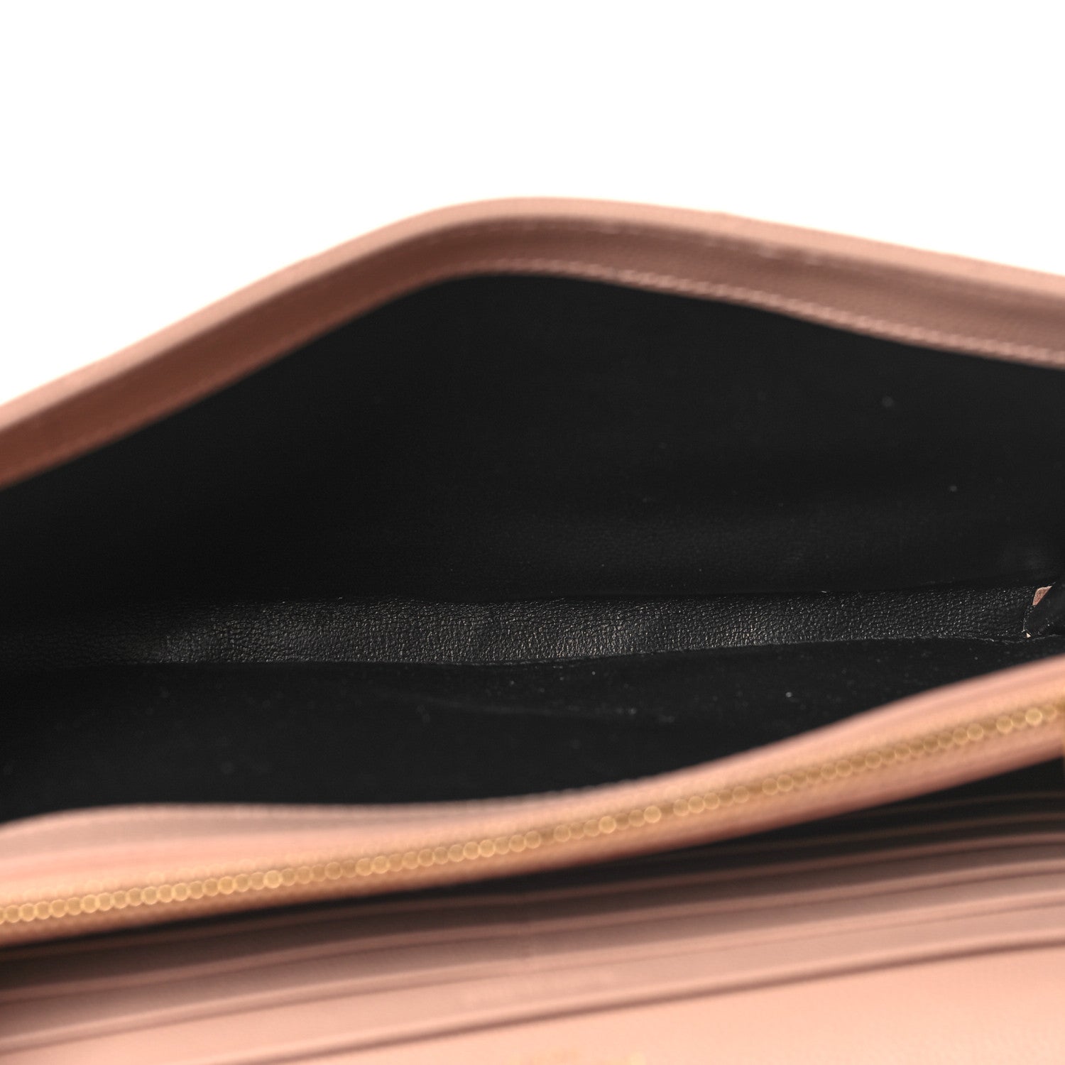 Saint Laurent Grain De Poudre Matelasse Chevron Monogram Chain Wallet Pale Pink 5 of 11
